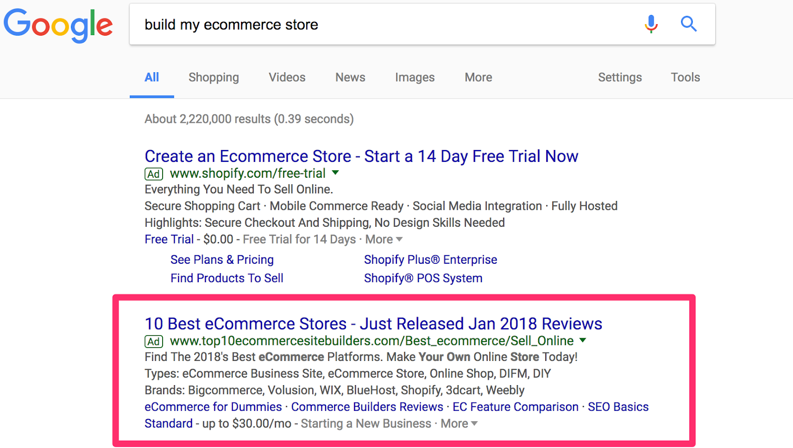 build my ecommerce store Google Search 1
