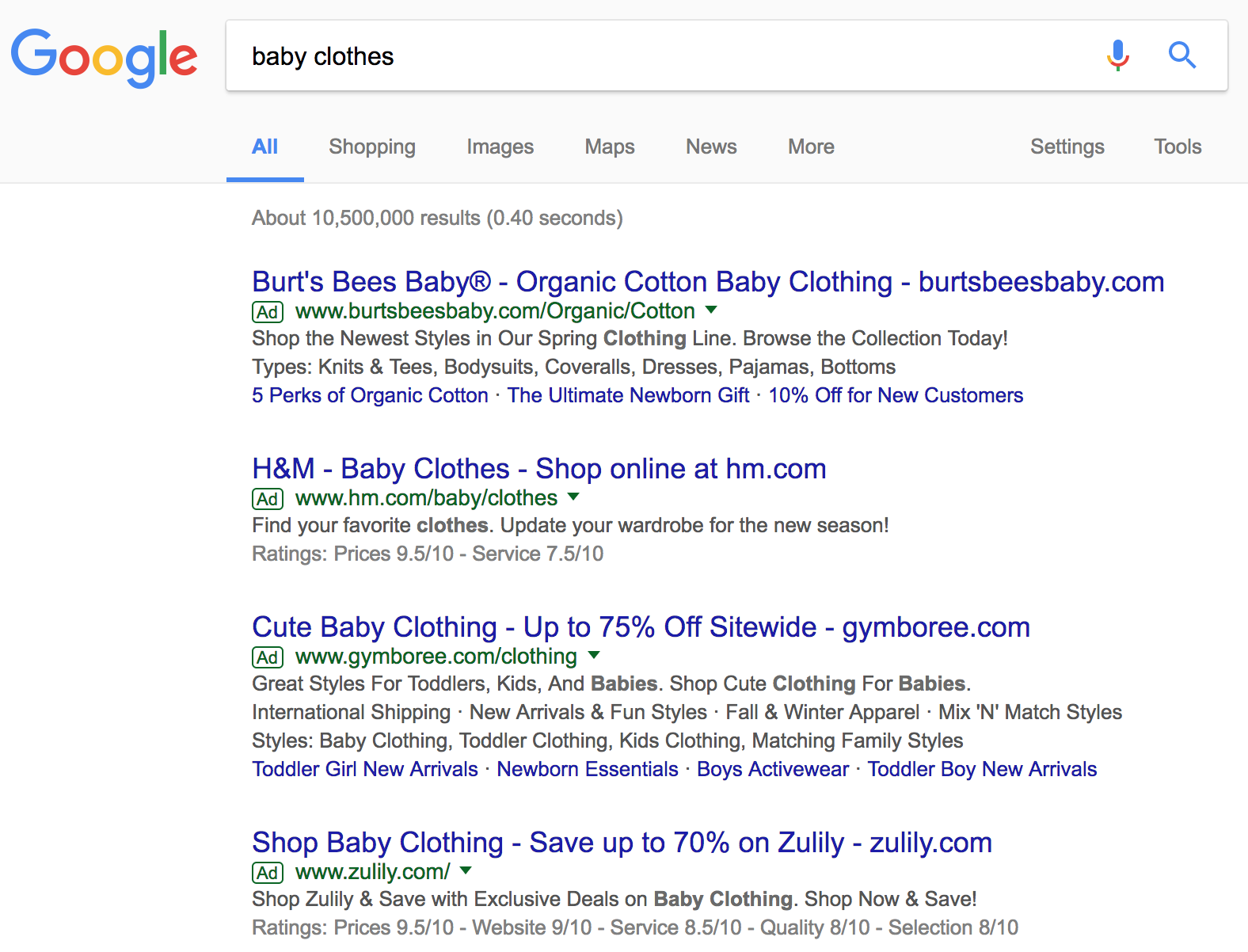 baby clothes examples content marketing